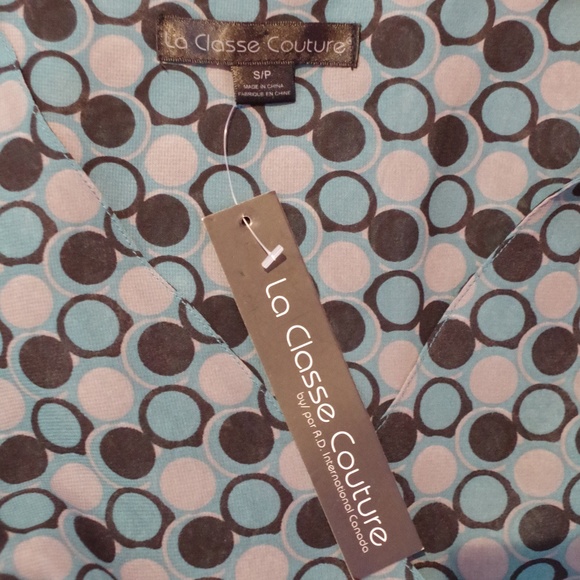 La Classe Couture Dotted Chiffon Empire Waist Ruffle Top NWT- Sz. Sm. - Picture 4 of 4